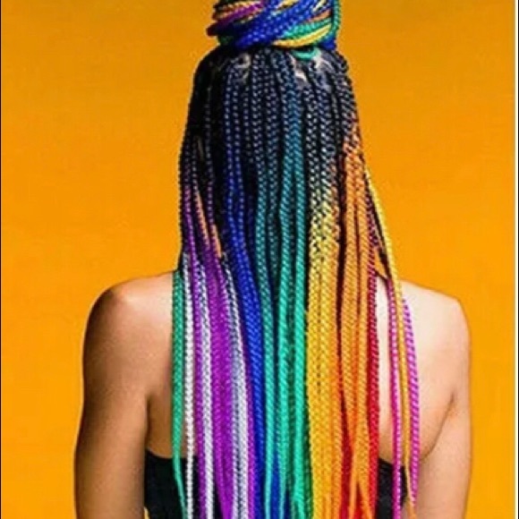 3X Bundle Rainbow Hair Extensions Packs - Picture 4 of 5